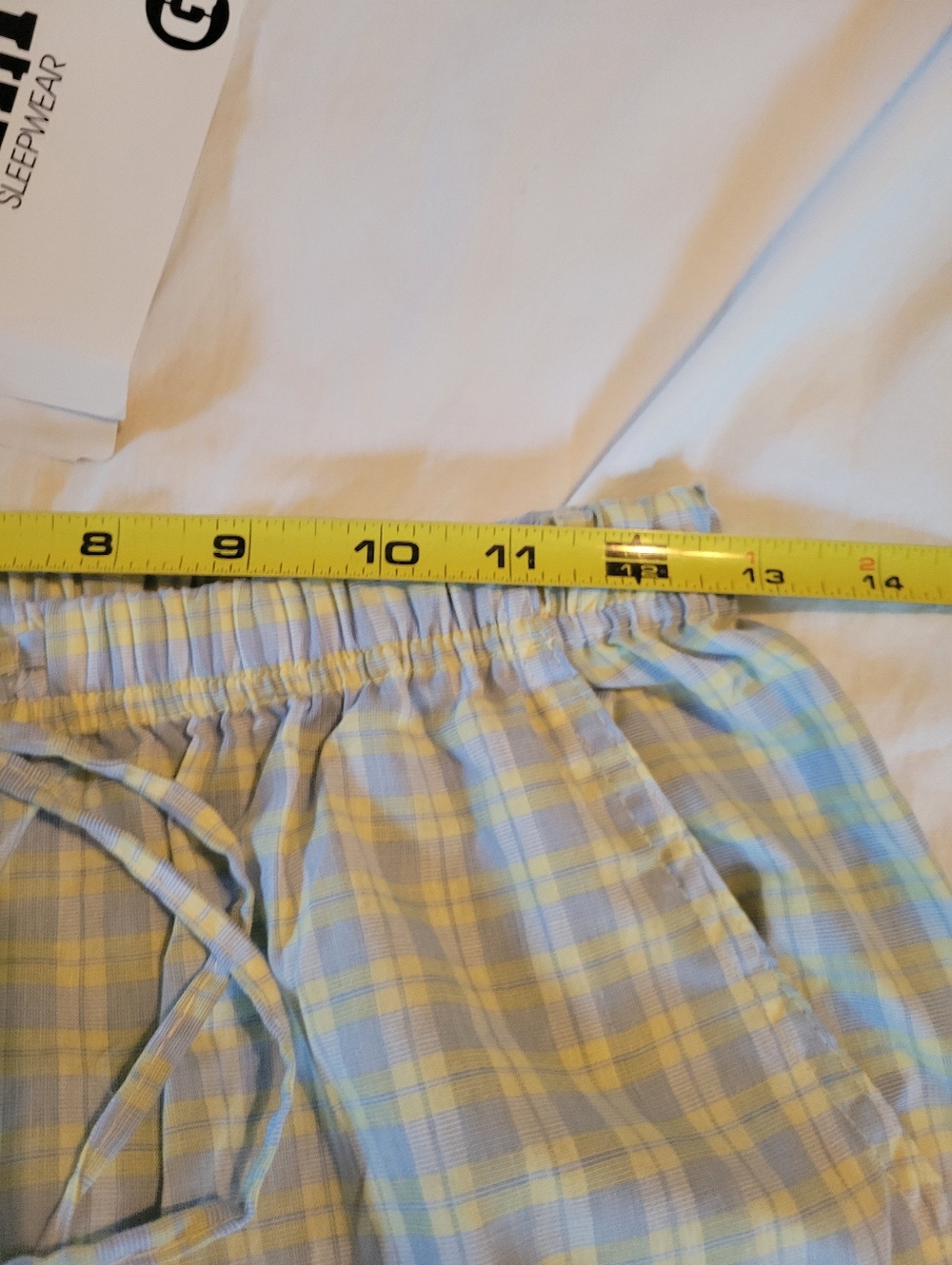 Casual 60% Cotton Lounge Summer Plaid Pants Yellow & Blue Size Medium - Picture 7 of 14